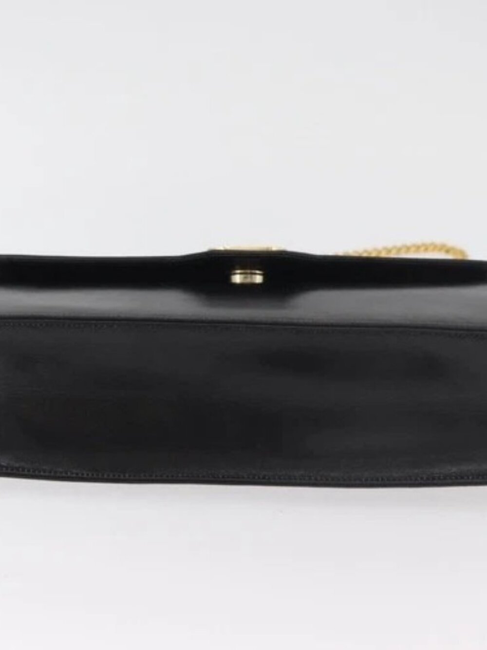 GUCCI Chain Shoulder Bag Leather Black Gold Auth 182515 - Picture 9 of 16